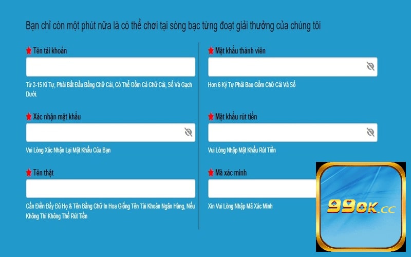 Người chơi phải cung cấp thông tin một cách trung thực và chính xác